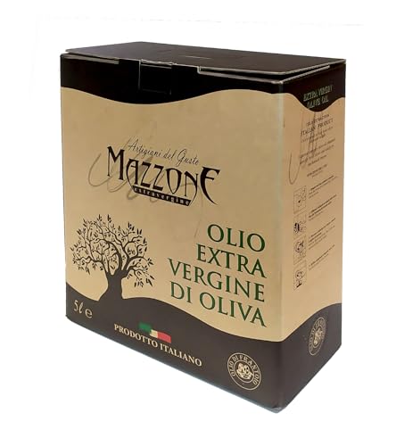 Olio Extravergine Di Oliva Coratina 5L – Bag In Box – Olio Evo Estratto A Freddo – Gusto Intenso E Fruttato – 100% Italiano – Frantoio Mazzone