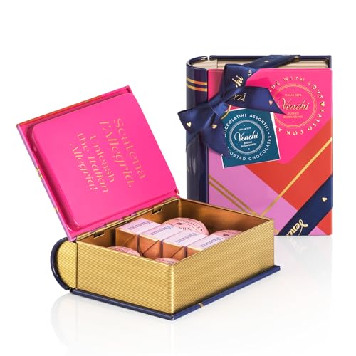 Venchi Mini Libro Con 8 Cioccolatini Baciodidama E Cremino Caramel Gold, Senza Glutine, Confezione Da 105 G, Idea Regalo Per La Festa Della Mamma