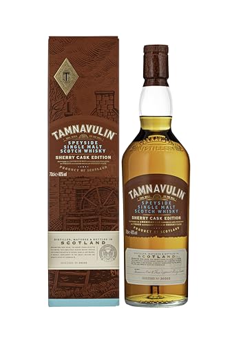 Tamnavulin - Sherry Cask, Single Malt Scotch Whisky Scozzese, Con Maturazione Finale In Botti Di Sherry, Astucciato, 40%, Bottiglia In Vetro Da 700 Ml