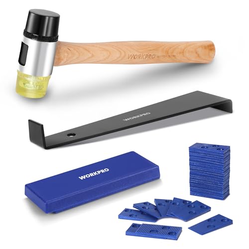 Workpro Strumenti Per Pavimenti In Laminato, Kit Per Pavimenti Con 30 Distanziali Per Pavimenti In Laminato, Martello A Doppia Faccia, Barra Di Trazio