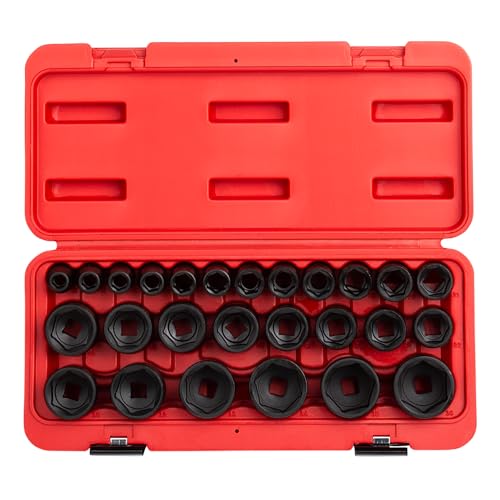 Sunex 2645 1/2-Inch Drive Impact Socket Set, Metric, Standard, A Punti, Cr-Mo, 10 Mm – 36 Mm, Pezzi