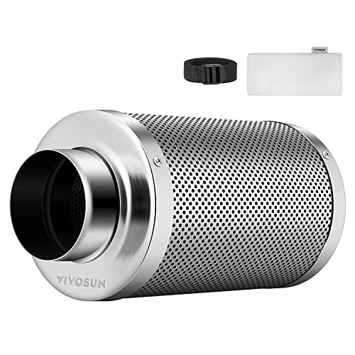 Vivosun Filtro Aria A Carboni Attivi Da 10,2 Cm, Controllo Degli Odori Con Carbone Vergine Australiano, Per Ventilatori In Linea, Tenda Da Coltivazion