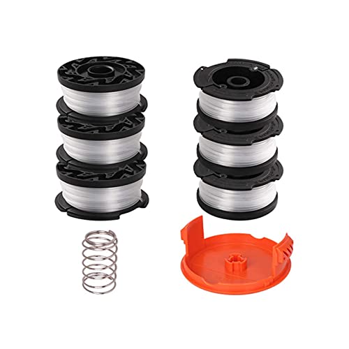 Hsthe Sea 8 Pezzi Confezione Bobine Di Ricambio Per Tagliabordi, 30 Piedi 0,065 Pollici,Compatibile Con Black & Decker Af-100 (6 Bobine Di Ricambio + 
