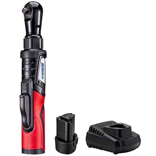 Acdelco Arw1210-3P G12 Lithium-Ion 12V (10.8V) Brushless 3/8” Electric Cordless Ratchet Wrench Set Power Tool Kit | Tool Set Includes Battery & Charge