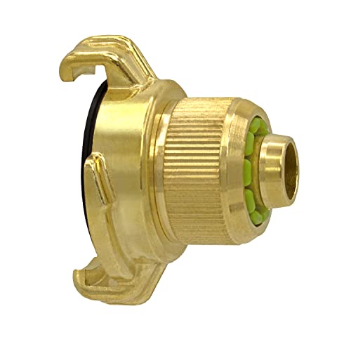 Variosan 12975 - Giunto Rapido Con Attacco A Morsetto, 1/2", In Ottone Lucido, Sistema Geka