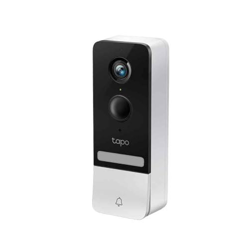 Tapo D230S1 Video Doorbell Campanello, Visualizzazione Live 2K 5Mp, Visione Notturna A Colori, Campo Visivo Ampio, Rilevamento Intelligente, Batteria 