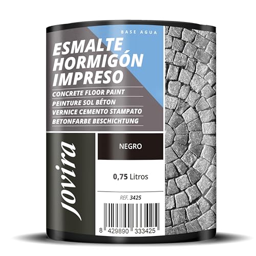 Jovira Pinturas Smalto Per Cemento Stampato. Resina, Per Il Ripristino Di Pavimenti In Cemento. (750 Mililitres, Nero). E-09