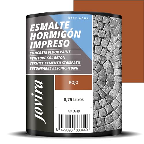 Jovira Pinturas Smalto Per Cemento Stampato, Resina Per Il Ripristino Di Pavimenti In Cemento, (750 Mililitros, Rosso)