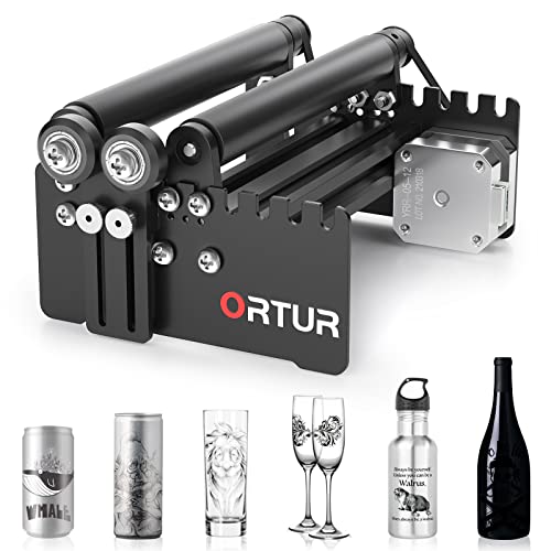 Ortur Laser Master 2, Laser Engraver Y-Axis Rotary Roller Engraving Module For Engraving Cylindrical Objects Cans - Black
