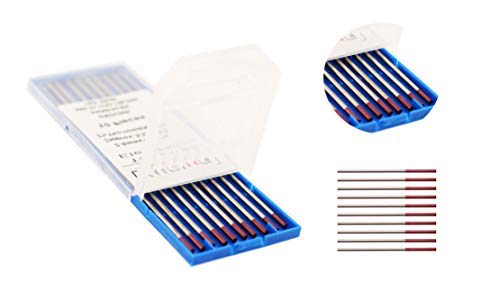 Elettrodi Di Tungsteno Con 2% Di Thorium Wt20 (Rossi), Sentech Tig, 1,6 X 175 Mm, 10 Pezzi Per Confezione