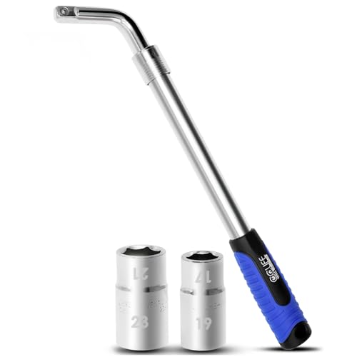 Cclife Chiavi Telescopiche Per Dadi Ruota 17/19 Mm E 21/23 Mm, Chiave Allungabile Per Pneumatici E Motorino Da 1/2 Pollici