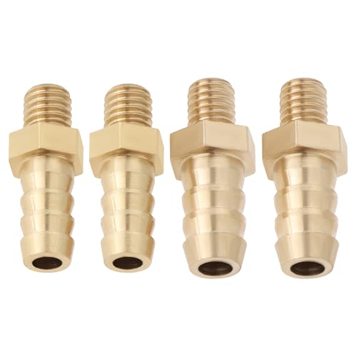 Lt Easiyl 4 Connettori In Ottone Per Tubo Flessibile Metrico M5 X 0,8-5 Mm E M5 X 0,8-6 Mm Per Stagno Piscina Adattatori Per Tubi Flessibili Per Tubi