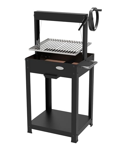 Gmr For Fire And Fun Barbecue A Legna Argentino Xl (50X40Cm), Con Mattone Refrattario, Barbecue Carbonella Xl, Barbecue Da Balcone, Cottura Carne Perf