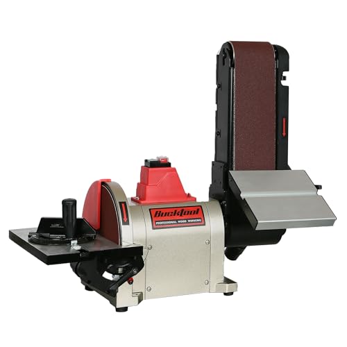Bucktool Bd4801 Bench Belt Sander 4 In X 36 In Belt And 8 In Disc Sander With 3/4Hp Direct Drive Motor