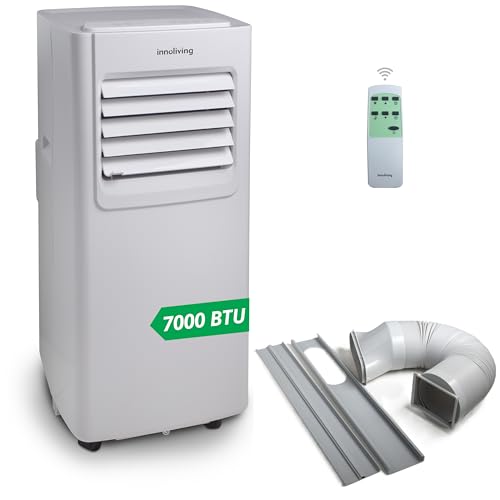 Innoliving Condizionatore Portatile 7000/9000 / 12000Btu, 3 Funzioni Raffreddamento, Ventilazione, Deumidificazione, Timer 24H, Telecomando, Display L