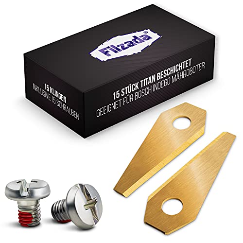 Filzada® 15X Lame In Titanio Adatte Al Tosaerba Robotico Indego Bosch - Viti Incluse - Lame Per Tosaerba Compatibili Con Tutti I Tosaerba Robotici Bos