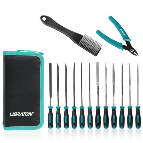 Libraton Lime Diamantate, Set Di 14 Lime Ad Ago, 6 Lime Diamantate E 6 Lime In Acciaio Al Carbonio, Tronchese, Spazzola E Borsa, Lime Di Aghi Di Diama