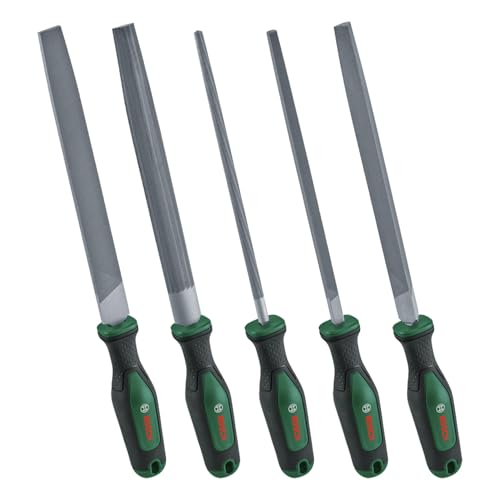 Bosch Set Di Lime 5 Pz. (Robusto Set Di Lime In Metallo, Contenente Lime Rotonde/Semiarr./Piatte/Triang./Quadrate; In Acciaio Al Carbonio Duro; Lungh.
