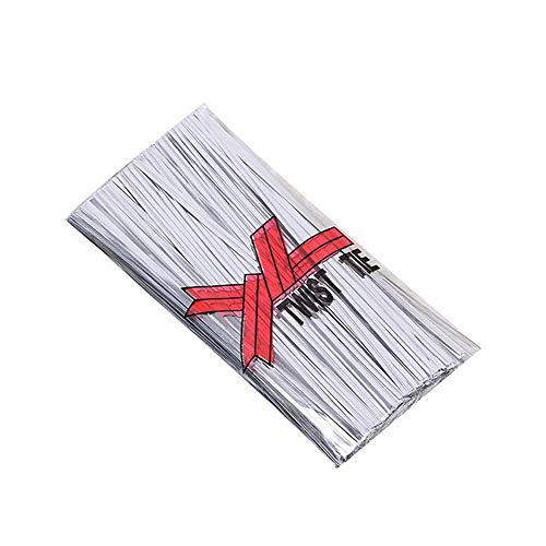Yofasen Argento Legami Torsione - 800Pcs Twist Ties Metallici Legami Di Torsione Per Biscotti/Torte/Dolci/Cioccolatini/Frutta, 15Cmx4Mm