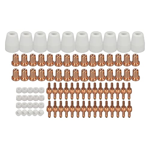 Riverweld 90Pcs L-Tec Pt-31 Jg-40 Wsd-Lg40 Plasma Electrode 18205L Ugello 18866L Esteso Coppa Di Scudo Di Shroud 18204 Kit Fit Cut 50D 50 40 Cutter Di