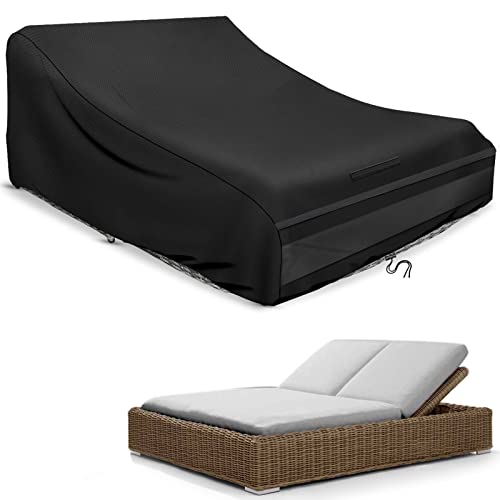 Schleuder Copri Lettino 2 Persone 210 X 160 X 35/75 Cm Copertura 420D Doppia Lettino Esterna Impermeabile Doppio Lettino Sdraio Relax Lettino Giardino