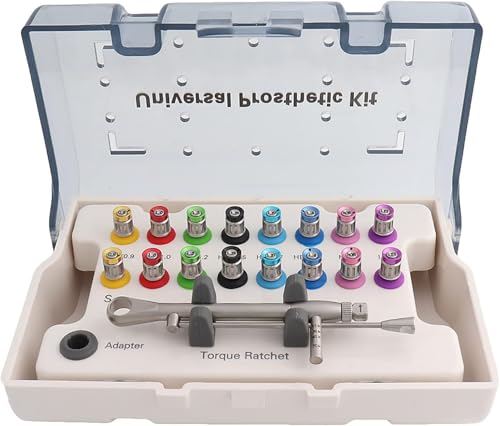 Fransande-Implant Torque Wrench Kit, Dental Restoration Tools, Universal Implant Torque Wrench Kit Con 16Pcs Cacciaviti Kit Protesico Colorato Per Il