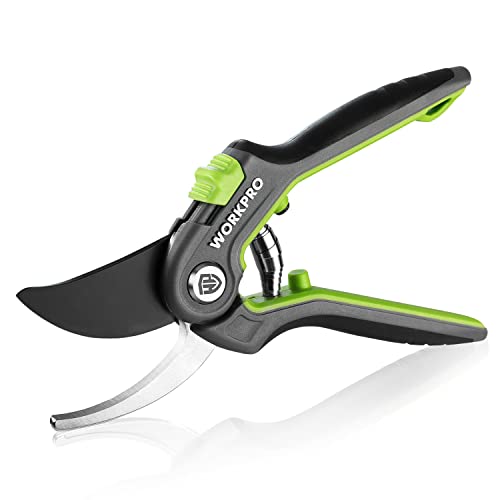 Workpro Bypass Forbici Cesoie Da Potatura 210Mm, Forbici Professionali Con Lama Sk5 Per Rami Freschi, Strumento Da Giardino Ideale Per Innesti, Potatu