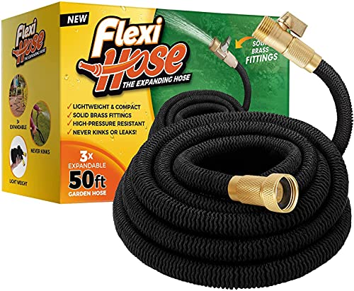 Flexi Hose - Leggero Tubo Espandibile Da Giardino - Doppio Lattice E Raccordo In Ottone 2 Cm - 15 M