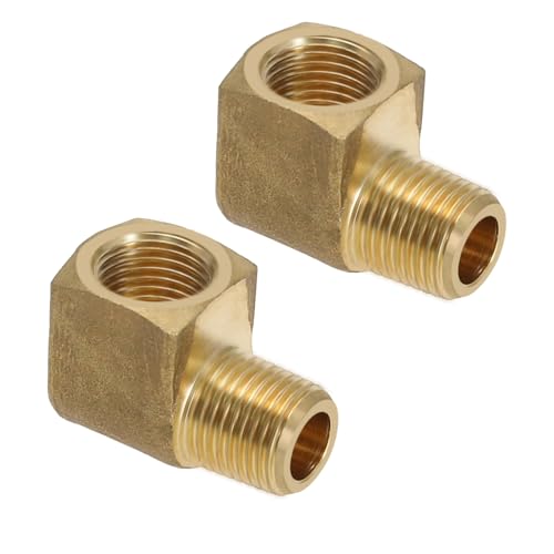 Create Idea 2 Connettori Per Tubi In Ottone Da 1/8 Npt Da 1/8 Npt Maschio A 1/8 Npt Filettatura Femmina A 90 Gradi Gomito A Forma Di L Per Evitare Per