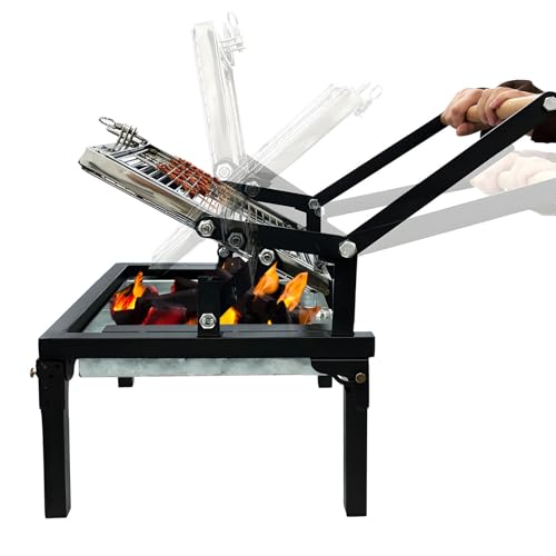 Barbecue A Carbone Pieghevole, Barbecue Da Campeggio Portatile Con Griglia Rotante A 360 Gradi, Barbecue Da Picnic Regolabile, Piccolo Barbecue Per Fe