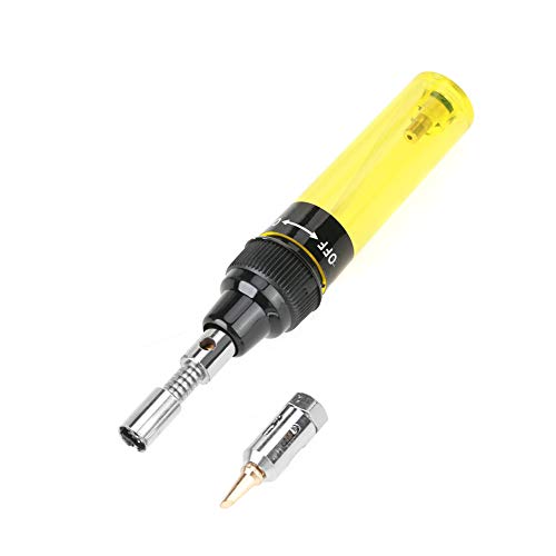 Cordless Saldatura A Butano Gas A Torcia Gas Soldering Iron A Forma Di Penna Pistola Per Saldatore A Gas Di Temperatura Della Fiamma Di 1300 ° C(Giall