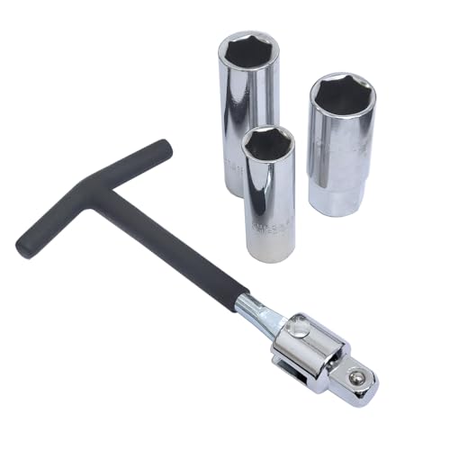 Young Wolf Chiave A Bussola Robusta Con Impugnatura A T Da 1/2", Attacco Da 1/2", Con Adattatori Da 16 Mm, 18 Mm, 21 Mm, Per Veicoli, Auto, Moto
