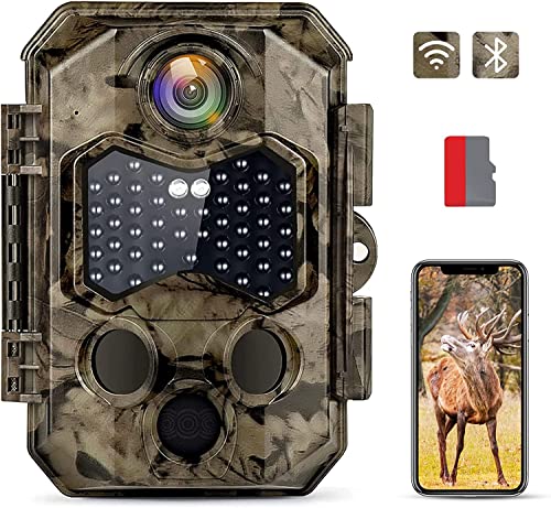 Hapimp Fototrappola Wifi 4K 48Mp Con App, 125°Ampia Visuale Fototrappola Infrarossi Invisibili Con Velocità Di Trigger 0,1S, 940Nm Ir Led Fotocamera C