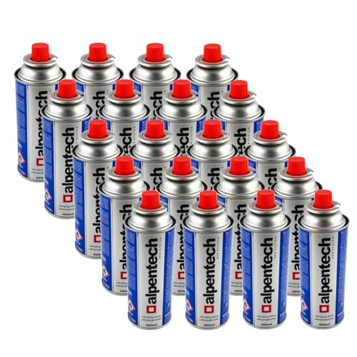 Alpentech - Confezione Da 20 Cartucce Di Gas 250 G Butano Bombola Di Gas Un2037 Per Stufe A Gas E Diserbatori Termici