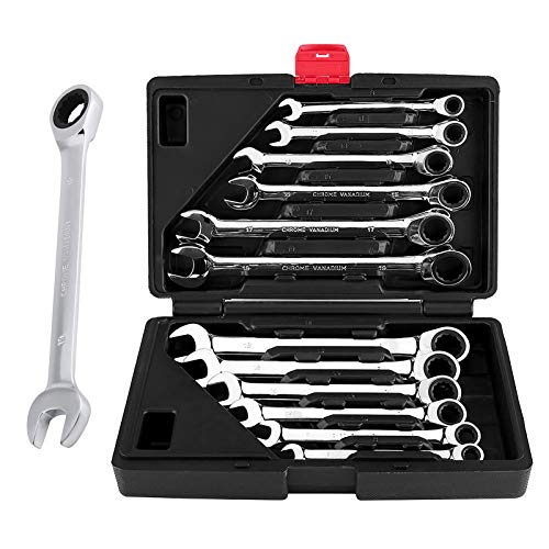 12-Piece Ratchet Wrench Set, Ratchet Wrench Ratchet Wrench Open-End Wrench Combination Wrench Combination Wrench With 5 ° Return Angle For Diy Jobs
