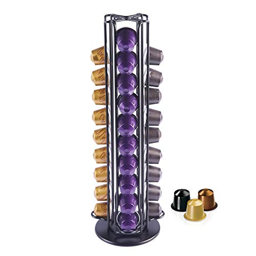 Maxmiuly Porta Capsule Per Caffè Compatibile Con Nespresso Originali Supporti Per Capsule Contenitore Capsule Con Supporto Girevole Verticale 360°,40 