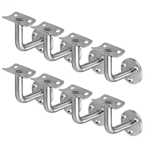 Tsss 8 Stück Geländer Handlaufhalter, Edelstahl Gebürstete Oberfläche Für Rund Holz Oder Metall Treppengeländer, Treppe Wandhalterung, Tragfähigkeit 6
