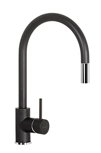 Schock | Miscelatore Aquastar, Monocomando Con Doccetta Estraibile, Colore Nero Assoluto, H394.5Mm