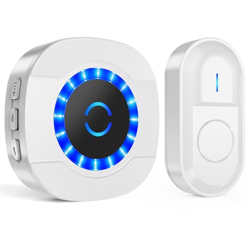 Surfou Campanello Senza Fili Per Casa, Wireless Doorbell Impermeabile Per Esterni, 300M Operativo A Grande Distanza, 55 Suonerie, 5 Volume Regolabile,