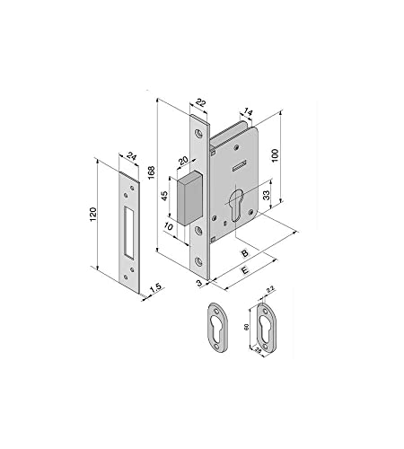 Serratura Inf.Legno 70 Mm Welka