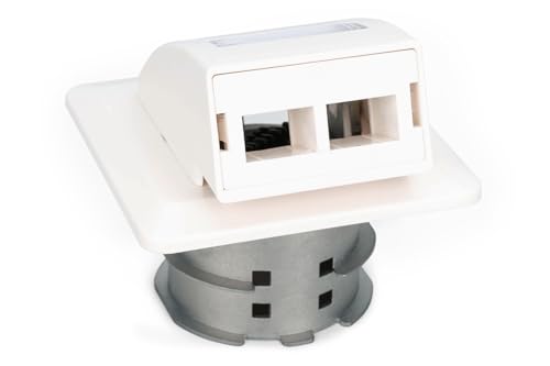 Digitus Dn-93201 - Presa Di Connessione In Fibra Ottica Ftth - 2 Porte - Per Adattatori Sc O Lc - Presa Di Rete Da Incasso - Fttb Fttx - Bianco