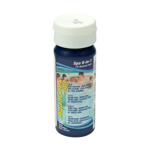 Aquachek - Tester Per Spa 6 In 1 Per Cloro/Bromo, Colore: Blu/Bianco