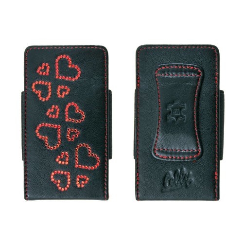 Slim Leather Case Red Diamond Heart
