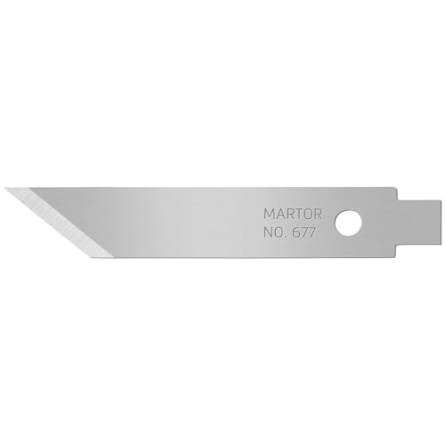 Martor 10 X Lama Grafica, Lame Di Ricambio Per Coltelli Grafici, Cutter, Scalpello, Sbavatore, 6,1 Mm, Affilate, Uso Singolo, Nr. 677