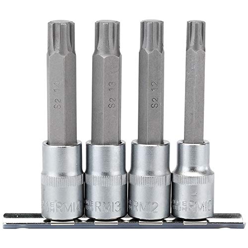 Draper H-Ribe/4/100 1/2" Sq. Dr. Ribe & # 174; Socket Bit Set (4 Pezzi), Blu