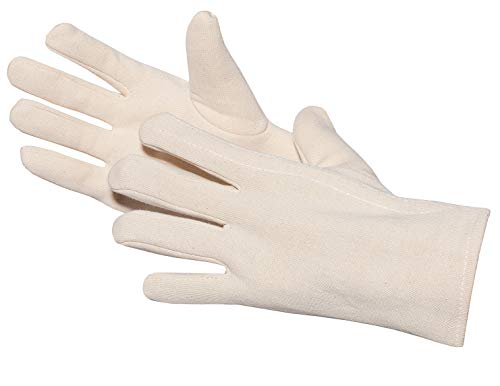 Jah 760-Mhb - Guanti In Cotone, 6 Paia Di Oekotex Rinforzati, In Jersey, Colore Bianco, Misura 8