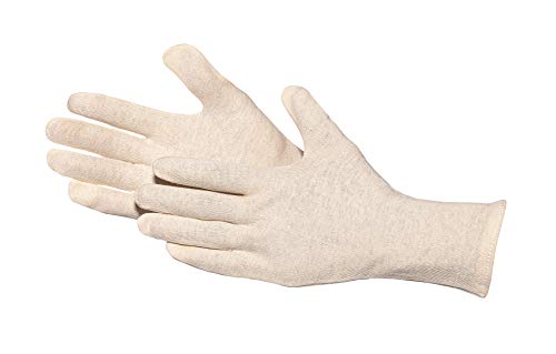 Jah 7061 Cotone Guanto, Ökotex, Slim, Natura, Misura 10, 24 Pezzi
