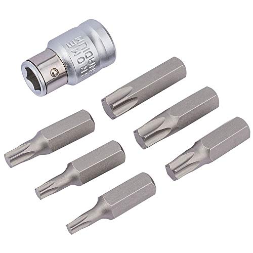 Draper Tools 4404B 3/20,3 Cm Torx-Star Bit E Bit Holder Set, Blu, Set Da 7 Pezzi