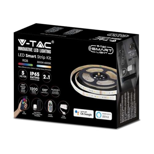 Vt-5050 90 Led Strip Set(Ip65 Striplight) Compatible With Alexa And Google Home (Rgb+3In1) Eu Plug