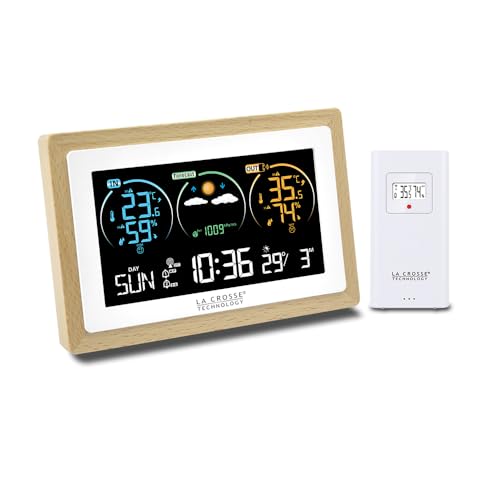 La Crosse Technology Stazione Meteorologica Colorata Contorno Legno Ws6283